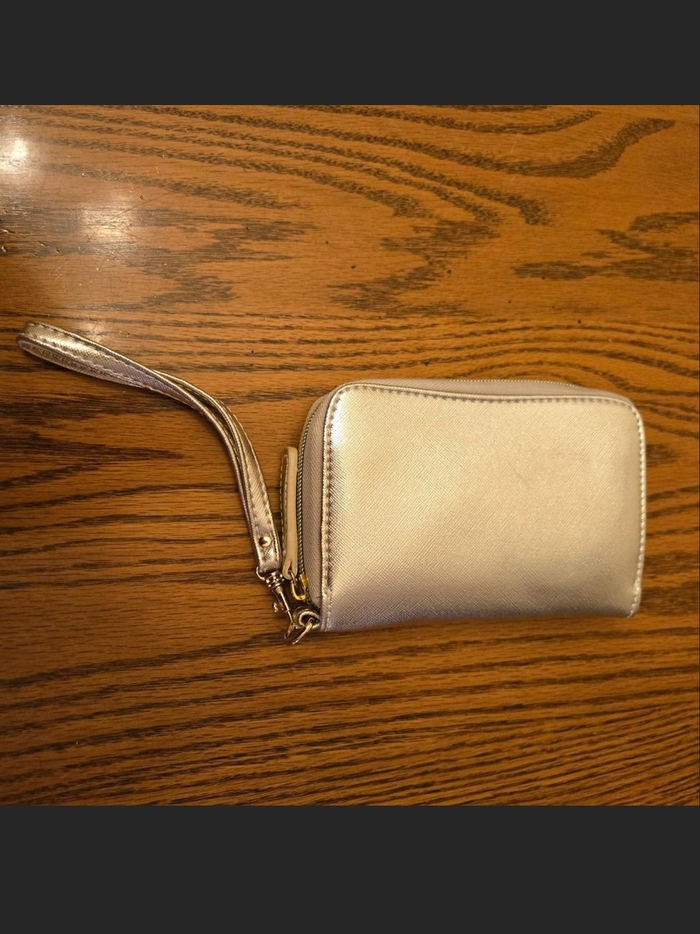 Metallic Cream Wristlet Wallet - Women Accessories